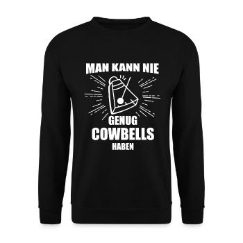 Schlagzeuger Cowbell Drummer - Unisex Pullover - Schwarz - Vorne - Alina (178cm) & Michal (187cm)