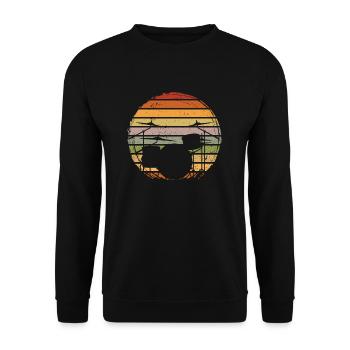 Schlagzeuger Drummer - Unisex Sweatshirt - black - Front - Alina (178cm) & Michal (187cm)