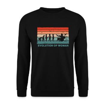 Retro Schlagzeuger Evolution Batteur - Sweat-shirt Unisexe - noir - Devant - Alina (178cm) & Michal (187cm)