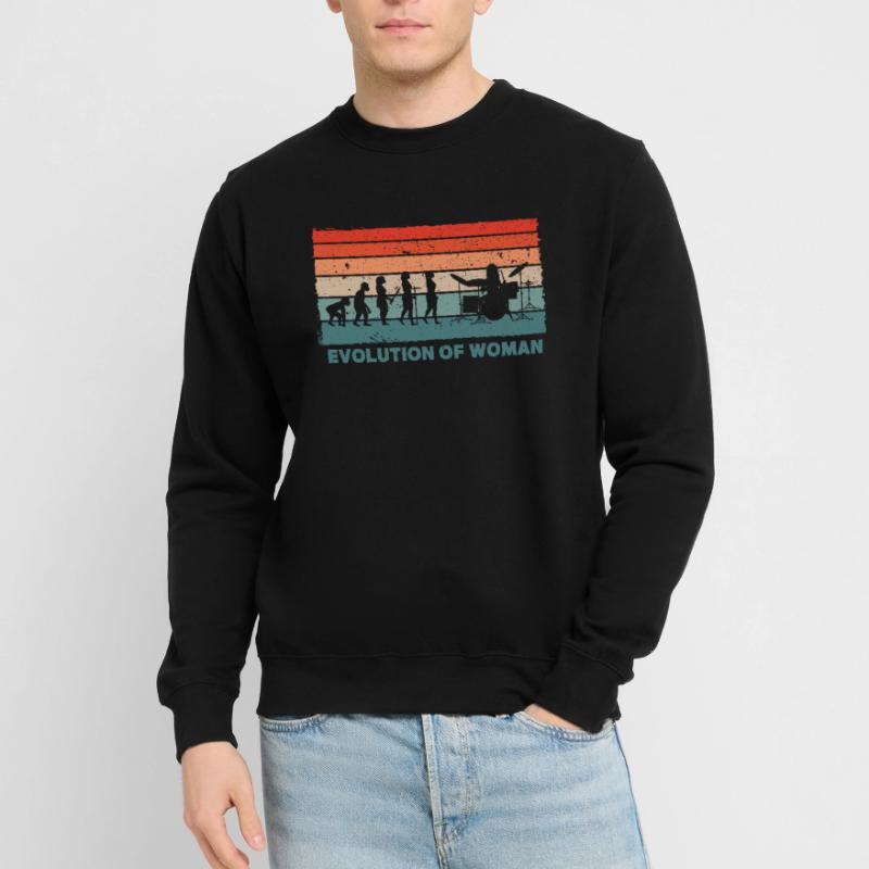 Retro Schlagzeuger Evolution Drummer Unisex Pullover