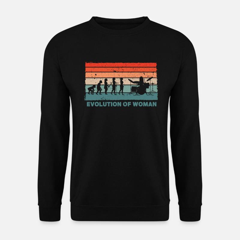 Retro Schlagzeuger Evolution Drummer - Unisex Sweatshirt - black
