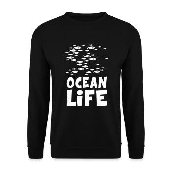 Schools of Fish Life Environmental Protection Planet Ocean Sea - Unisex Sweatshirt - black - Front - Alina (178cm) & Michal (187cm)