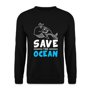 Whale Fish Life Environmental Protection Planet Ocean Sea - Unisex Sweatshirt - black - Front - Alina (178cm) & Michal (187cm)