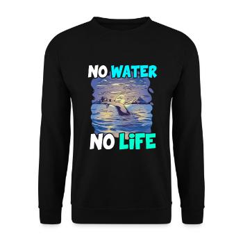Pas d’eau pas de vie Protection de l’environnement Planète Océan Mer - Sweat-shirt Unisexe - noir - Devant - Alina (178cm) & Michal (187cm)