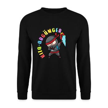 Kita Abgänger Schultüte Ninja Kindergarten - Unisex Pullover - Schwarz - Vorne - Alina (178cm) & Michal (187cm)