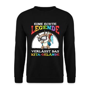 Schulkind Einschulung Reh - Unisex Pullover - Schwarz - Vorne - Alina (178cm) & Michal (187cm)