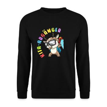 Kita Abgänger Schultüte Reh Kindergarten Abschluss - Unisex Pullover - Schwarz - Vorne - Alina (178cm) & Michal (187cm)