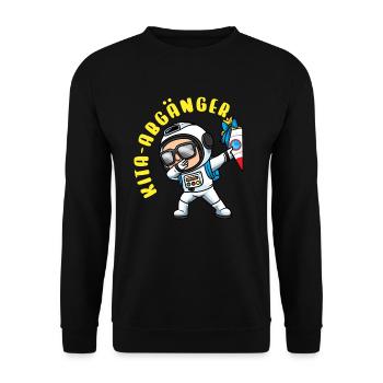 Kita Abgänger Schultüte Astronaut Kindergarten - Unisex Pullover - Schwarz - Vorne - Alina (178cm) & Michal (187cm)