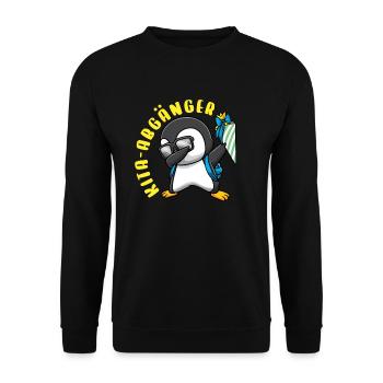Kita Abgänger Schultüte Pinguin Kindergarten - Unisex Pullover - Schwarz - Vorne - Alina (178cm) & Michal (187cm)