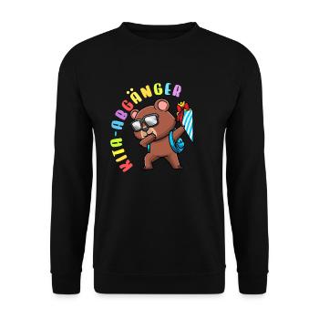 Kita Abgänger Schultüte Bär Kindergarten Abschluss - Unisex Pullover - Schwarz - Vorne - Alina (178cm) & Michal (187cm)