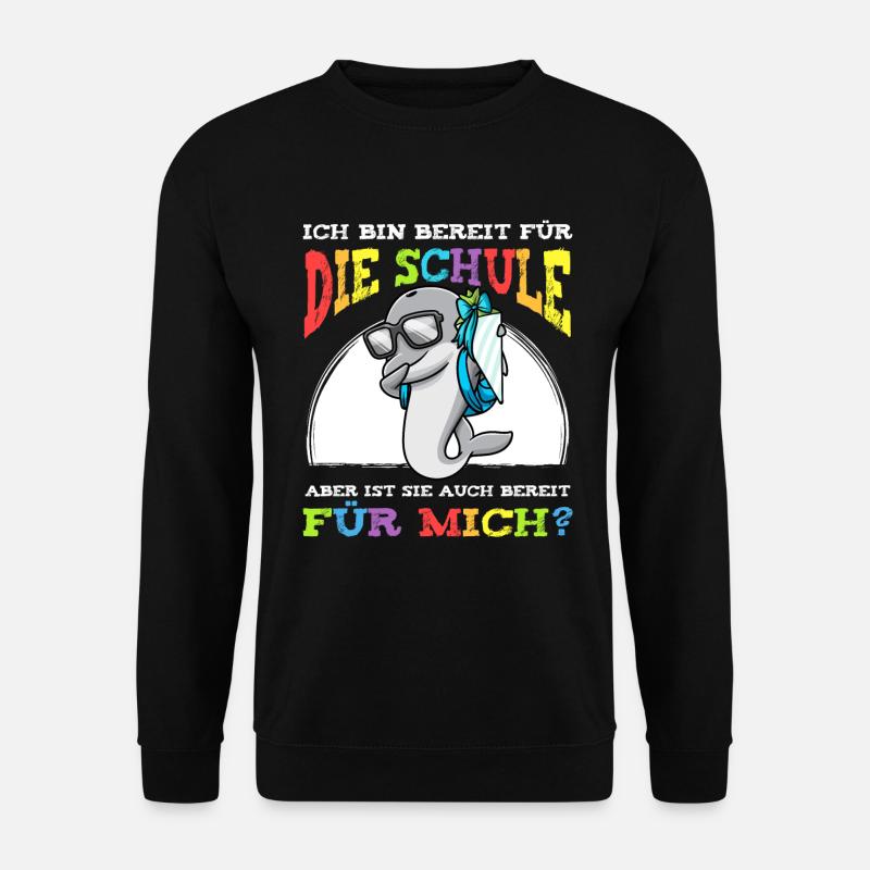 Schulkind Einschulung Delfin - Unisex Pullover - Schwarz