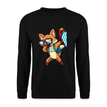Schulkind Einschulung Fuchs - Unisex Pullover - Schwarz - Vorne - Alina (178cm) & Michal (187cm)
