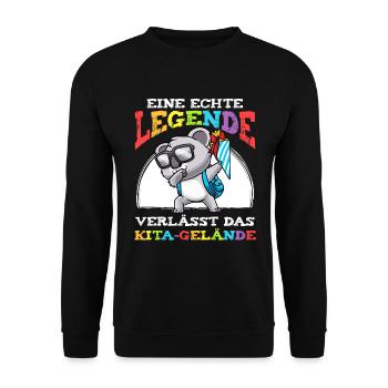 Schulkind Einschulung Koala - Unisex Pullover - Schwarz - Vorne - Alina (178cm) & Michal (187cm)