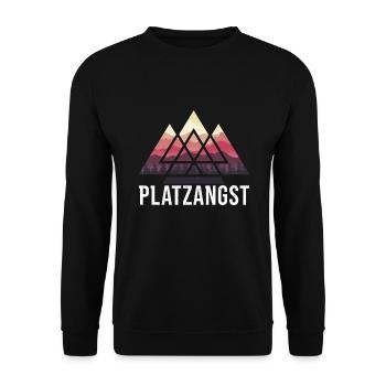 Platzangst Outdoor Wandern Bergsteiger Wanderer - Unisex Pullover - Schwarz - Vorne - Alina (178cm) & Michal (187cm)