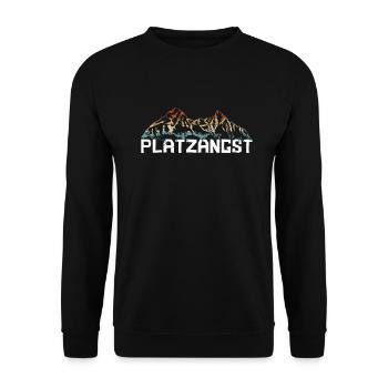 Platzangst Outdoor Wandern Bergsteiger Wanderer - Unisex Pullover - Schwarz - Vorne - Alina (178cm) & Michal (187cm)