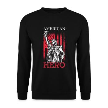 NYC New York City Statue of Liberty Freedom USA - Unisex Sweatshirt - black - Front - Alina (178cm) & Michal (187cm)