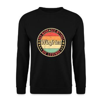 Winfried Der Mann Der Mythos Die Legende - Unisex Pullover - Schwarz - Vorne - Alina (178cm) & Michal (187cm)