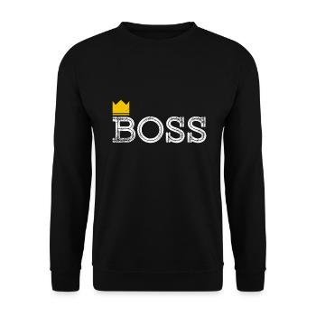 Boss König Superviseur Manager Collègue de travail - Sweat-shirt Unisexe - noir - Devant - Alina (178cm) & Michal (187cm)