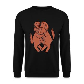 Irish Setter Hund Irischer Roter Setter Pärchen - Unisex Pullover - Schwarz - Vorne - Alina (178cm) & Michal (187cm)