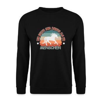 Wir Reiter sind anders als ihr Menschen Reiten - Unisex Pullover - Schwarz - Vorne - Alina (178cm) & Michal (187cm)