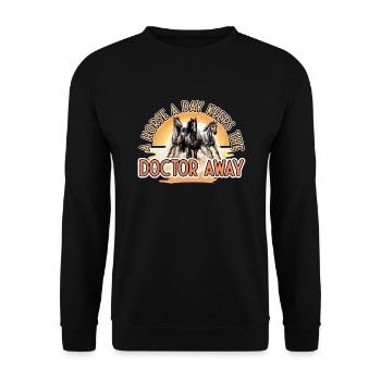 A horse a day keeps the Doctor away Pferde - Unisex Pullover - Schwarz - Vorne - Alina (178cm) & Michal (187cm)