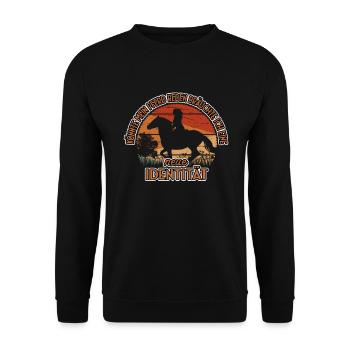 Pferdepsychologie Pferdetherapie für Reiter - Unisex Pullover - Schwarz - Vorne - Alina (178cm) & Michal (187cm)