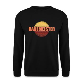 Bademeister Rettungsschwimmer Schwimmmeister Retro - Unisex Pullover - Schwarz - Vorne - Alina (178cm) & Michal (187cm)