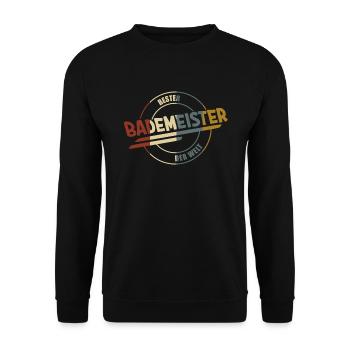 Bademeister Rettungsschwimmer Schwimmmeister - Unisex Pullover - Schwarz - Vorne - Alina (178cm) & Michal (187cm)