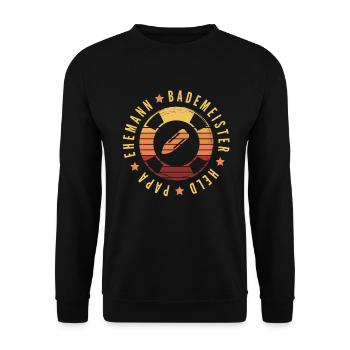 Bademeister Rettungsschwimmer Schwimmmeister Papa - Unisex Pullover - Schwarz - Vorne - Alina (178cm) & Michal (187cm)