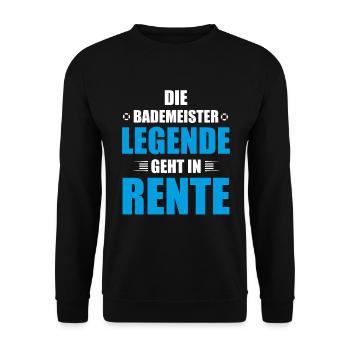 Bademeister Rettungsschwimmer Rente - Unisex Pullover - Schwarz - Vorne - Alina (178cm) & Michal (187cm)