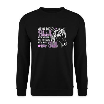 Shirt noch sauber ist war ich noch nicht im Stall - Unisex Pullover - Schwarz - Vorne - Alina (178cm) & Michal (187cm)