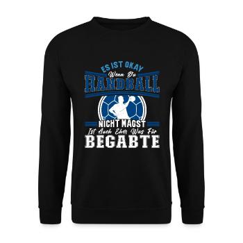 Handball Sport Handballspieler Handballer - Unisex Pullover - Schwarz - Vorne - Alina (178cm) & Michal (187cm)