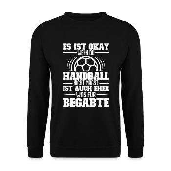Handball Sport Handballspieler Handballer Sportler - Unisex Pullover - Schwarz - Vorne - Alina (178cm) & Michal (187cm)