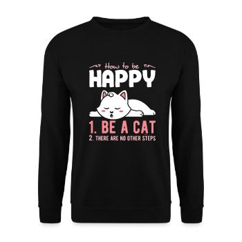 Soyez joyeux comme un chat - Sweat-shirt Unisexe - noir - Devant - Alina (178cm) & Michal (187cm)