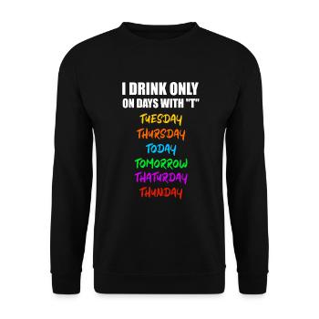 WItziger Spruch mit viel Humor und Sarkasmus - Unisex Pullover - Schwarz - Vorne - Alina (178cm) & Michal (187cm)