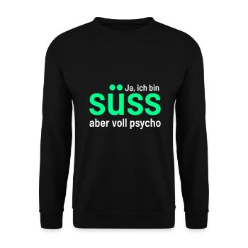 WItziger Spruch mit viel Humor und Sarkasmus - Unisex Pullover - Schwarz - Vorne - Alina (178cm) & Michal (187cm)