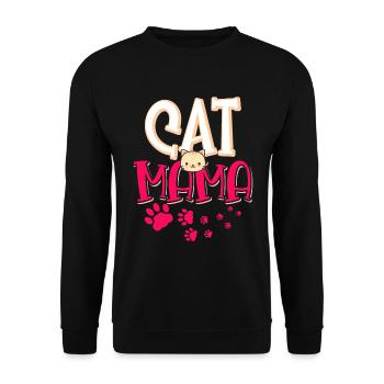 Katze Mama Kätzchen Tier Tierliebhaber Mutter - Unisex Pullover - Schwarz - Vorne - Alina (178cm) & Michal (187cm)