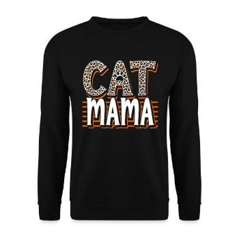 Katze Mama Leopard Kätzchen Tier Haustier - Unisex Pullover - Schwarz - Vorne - Alina (178cm) & Michal (187cm)