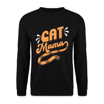 Katze Mama Kätzchen Tier Tierliebhaber Mutter - Unisex Pullover - Schwarz - Vorne - Alina (178cm) & Michal (187cm)