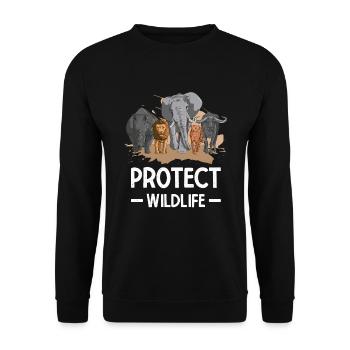 Wildlife Animal Welfare Wild Exotic Animals Africa - Unisex Sweatshirt - black - Front - Alina (178cm) & Michal (187cm)