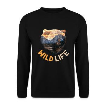 Wildlife Tierschutz Wilde Exotische Tiere Afrika - Unisex Pullover - Schwarz - Vorne - Alina (178cm) & Michal (187cm)