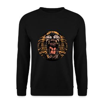 Wildlife King of the Jungle Lion Africa - Unisex Sweatshirt - black - Front - Alina (178cm) & Michal (187cm)