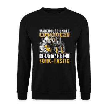 Forklift Driver Forklift Fork-Tastic Uncle - Unisex Sweatshirt - black - Front - Alina (178cm) & Michal (187cm)