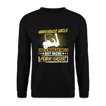 Staplerfahrer Onkel Gabelstapler Fork-Tastic - Unisex Pullover - Schwarz - Vorne - Alina (178cm) & Michal (187cm)