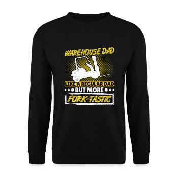 Staplerfahrer Vater Papa Gabelstapler Fork-Tastic - Unisex Pullover - Schwarz - Vorne - Alina (178cm) & Michal (187cm)