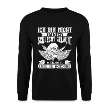 Motorcycle Motorcycling Motorcyclists - Unisex Sweatshirt - black - Front - Alina (178cm) & Michal (187cm)