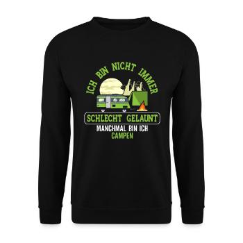 Camp Camping Im Freien Campingwagen Camper - Unisex Pullover - Schwarz - Vorne - Alina (178cm) & Michal (187cm)