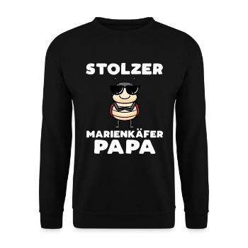 Stolzer Marienkäfer Papa Insekt - Unisex Pullover - Schwarz - Vorne - Alina (178cm) & Michal (187cm)