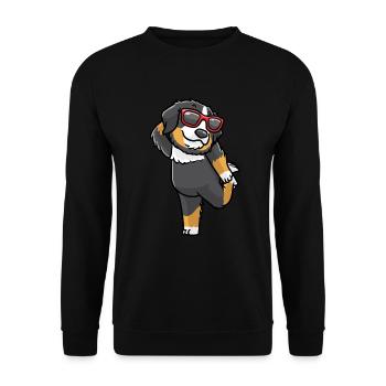 Berner Sennenhund Hund Tanzen Bouvier Bernois - Unisex Pullover - Schwarz - Vorne - Alina (178cm) & Michal (187cm)