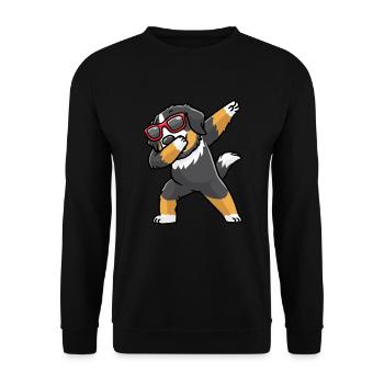 Berner Sennenhund Hund Tanzen Bouvier Bernois - Unisex Pullover - Schwarz - Vorne - Alina (178cm) & Michal (187cm)